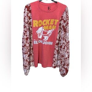 Elton John Rocket Man Boho Upcycle Rocktop